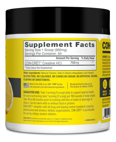 Suplemento De Treino Promera Sports Con-cret Creatine Hcl - Imagem 8
