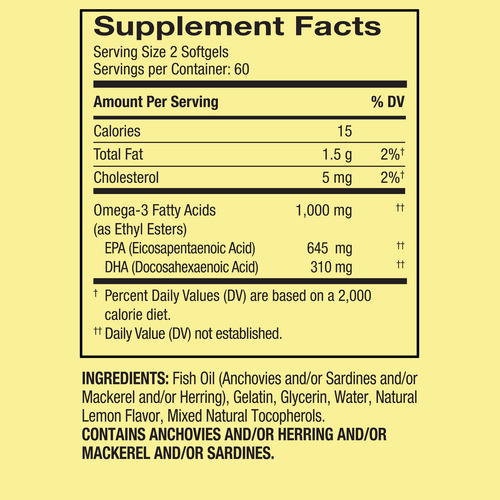 Omega 3 Mini 1000 Mg De Óleo De Peixe Spring Valley 120 Cáps - Imagem 2