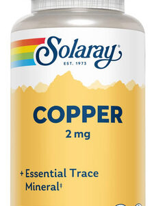 Suplemento Solaray Copper 2 Mg De Glóbulos Vermelhos Saudáve