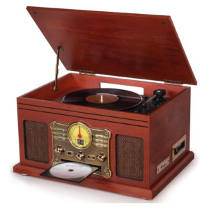 Versátil Toca-discos Bluetooth Compatível Vinil/cd/cassete