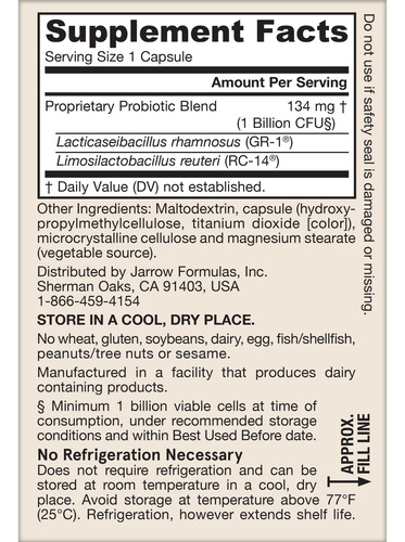 Suplemento Jarrow Formulas Fem-dophilus 30 Cápsulas Vegetais - Imagem 8
