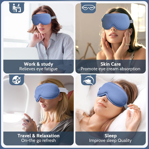 Máscara De Olhos Massageadora Aquecida Sem Fio, Bloqueadora - Imagem 8