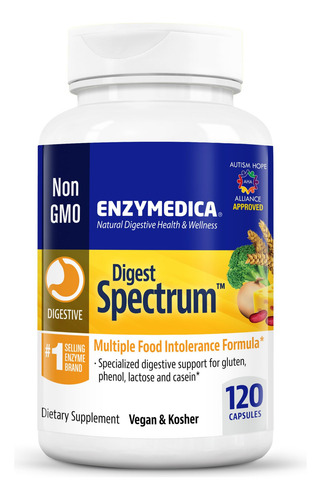 Suplemento Enzymedica Digest Spectrum 120 Cápsulas