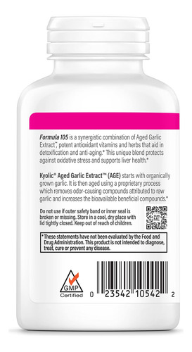 Suplemento Kyolic Aged Alho Extract Formula 105 200 Cápsulas - Imagem 2