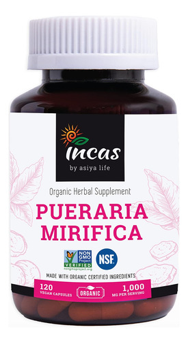 Incas Pueraria Mirifica Orgânica 500mg Extrato De Raiz Em Pó