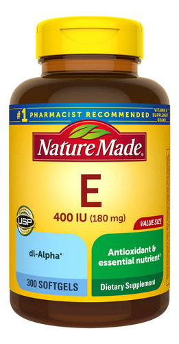 Vitamina E Nature Made 180 Mg (400 Ui) Dl-alpha 300 Cápsulas