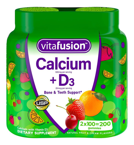 Vitafusion Calcium 500mg+d3 1000iu 100 Gomas Kit 2
