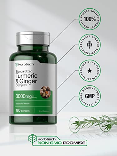 Suplemento Horbaach Turmeric Ginger 3000 Mg 180 Cápsulas Gel - Imagem 12