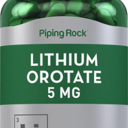 Piping Rock Orotato De Lítio 5mg | 180 Cápsulas | Não-gmo...
