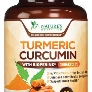 Suplemento Nature's Nutrition Cúrcuma Curcumina 1950 Mg