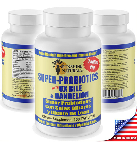 Suplemento Sunshine Naturals Super Probiotics 100 Cápsulas - Imagem 5