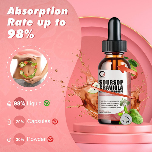 Suplemento Orgeuos Soursop Graviola Liquid 60ml Com Musgo Ma - Imagem 4