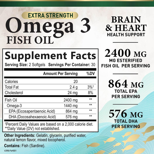 Óleo De Peixe Omega 3 Tripla Força 1200 Mg Cápsulas Gelatino - Imagem 2