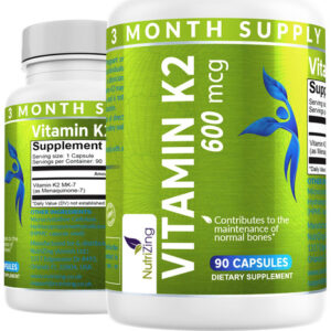Suplemento Vitamínico Nutrizing K2 Mk-7 600mcg 90 Cápsulas V