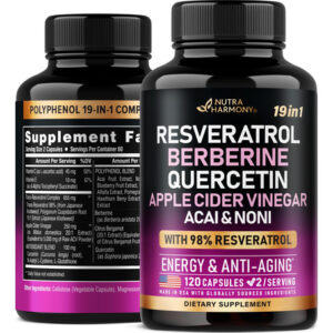 Suplemento Nutraharmony Resveratrol 19 Em 1 Polifenol 120 C