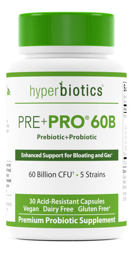 Suplemento Hyperbiotics Pre Pro Vegan Probiotics 30 Cápsulas