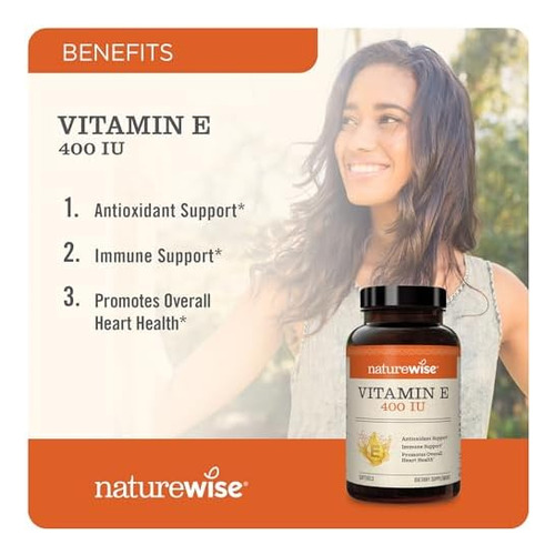 Naturewise Vitamina E 400 Ui Softgels (180mg Dl-alpha) - Sup - Imagem 2