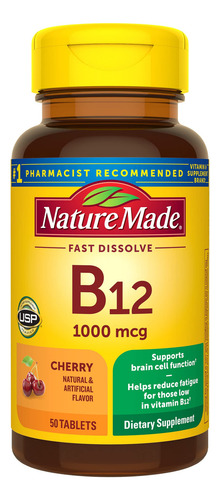 Suplemento Natural De Vitamina B12 Sublingual 1000mcg 50 Onç