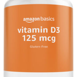Suplemento Amazon Basics Vitamina D3 125mcg 60 Cápsulas Gela