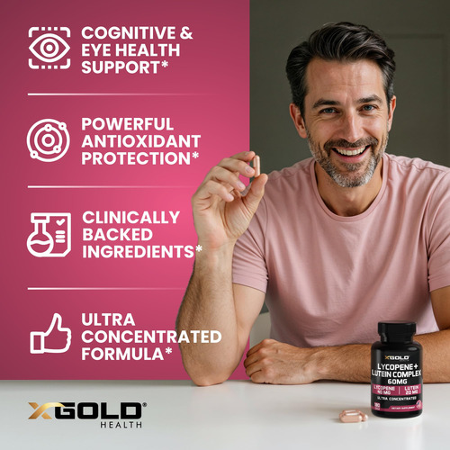 Suplemento X Gold Health Licopeno 60 Mg + Luteína 20 Mg 180 - Imagem 3