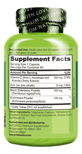 Naturelo Immune Support - Vitamina C, Sabugueiro, Zinco, Ech - Imagem 3