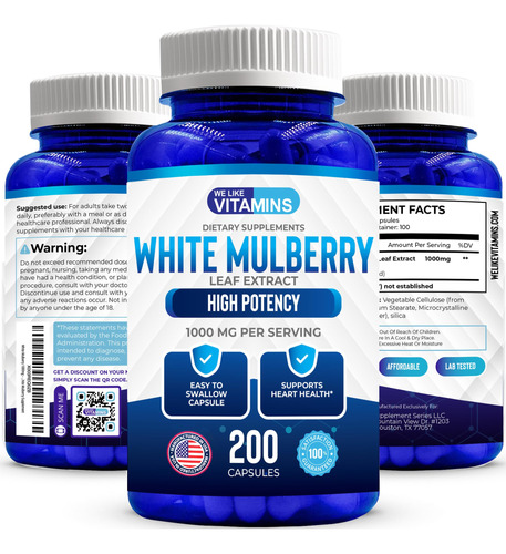 Suplemento We Like Vitamins White Mulberry 1000mg 200 Capsul