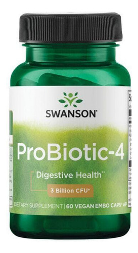 Probiotic-4 3 Bilhões De Cfu 60 Cápsulas Vegetais Da Swanson