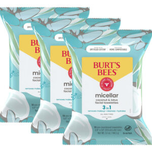 Toalhetes Faciais Burt&quots Bees Coconut & Lotus Micellar 30 Ct