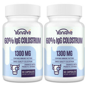 Suplemento De Cápsulas De Colostro Bovino Yonrave 1300 Mg -