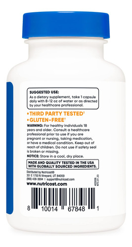 Suplemento Nutricost Vitamina B12 1000mcg 120 Cápsulas - Imagem 3