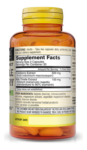 Suplemento Mason Natural Milk Thistle/cranberry 60 Cápsulas - Imagem 2