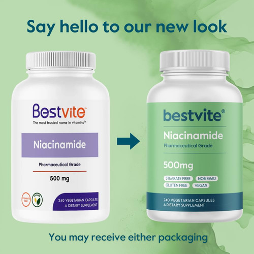 Suplemento Bestvite Niacinamida 500 Mg 240 Cápsulas - Imagem 3