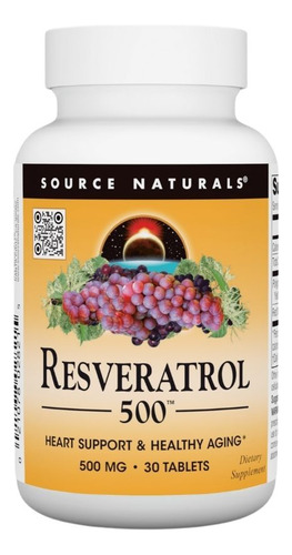 Resveratrol 500 Mg 30 Comprimidos Da Source Naturals - Imagem 2