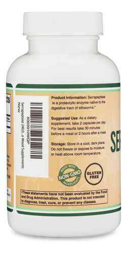 Suplemento Suplementos De Madeira Dupla Serrapeptase 240.000 - Imagem 3