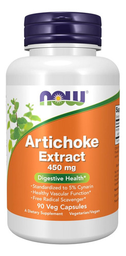 Extrato De Alcachofra Now Foods 450 Mg, Cápsulas Vegetais, 9