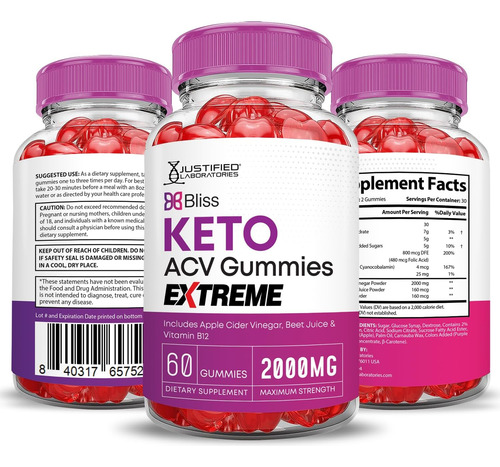 (5 Unidades) Bliss Keto Acv Gummies Extreme 2000mg Bliss Ket - Imagem 6