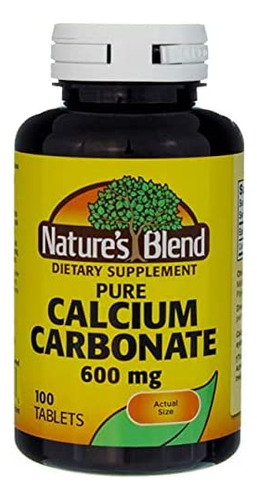 Natures Blend Carbonato De Cálcio Puro 600 Mg 100 Tabs (168 - Imagem 2