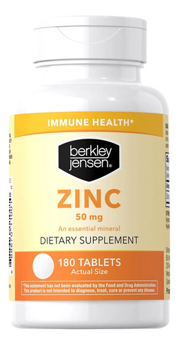 Suplemento Zinco 50 Mg Berkley Jensen 180 Comprimidos - Imagem 4