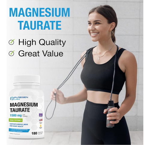 Suplemento Puregen Labs Taurato De Magnésio 1500 Mg 180 Cáps - Imagem 8