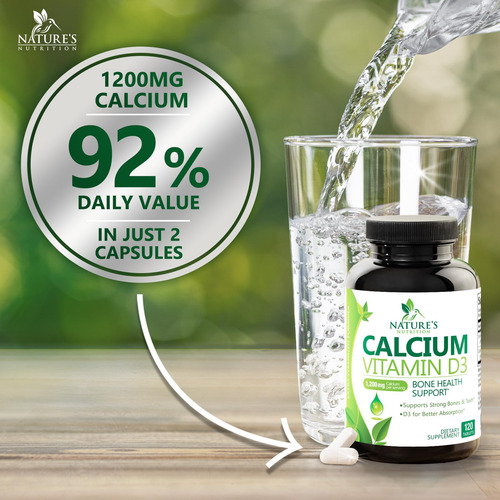 Suplemento De Cálcio Nature"s Nutrition 1200 Mg + Vitamina D - Imagem 5