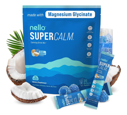 Mistura Para Bebida Em Pó Nello Supercalm, Coco Azul, L Tean
