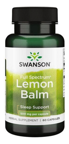 Erva-cidreira Full Spectrum 500 Mg 60 Cápsulas Da Swanson Vi