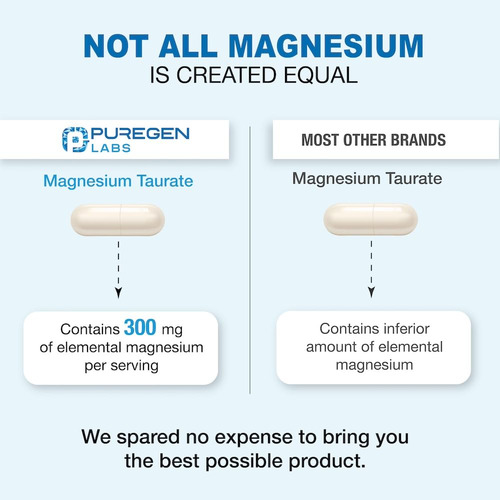 Suplemento Puregen Labs Taurato De Magnésio 1500 Mg 180 Cáps - Imagem 3