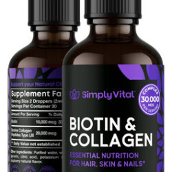 Suplemento De Biotina E Colágeno Simplyvital 30.000 Mcg Para