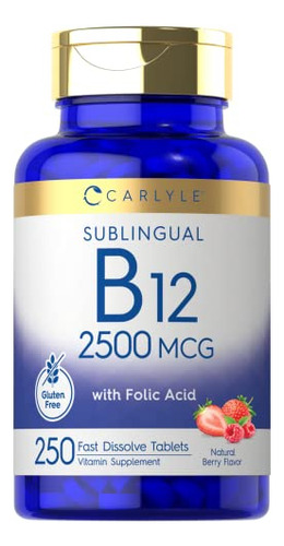 Suplemento De Vitamina B12 Carlyle 2500mcg Com Ácido Fólico
