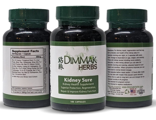 Suplemento De Saúde Dimmak Herbs Kidney Sure 100 Cápsulas 40 - Imagem 3