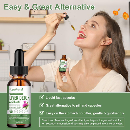 (pacote Com 2) Liver Health Liquid Drops Mulittea Com Leite - Imagem 3