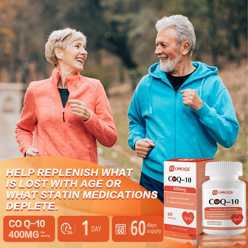 Suplementos Omogs Coq10 400mg Softgels Para Saúde Cardíaca D - Imagem 6