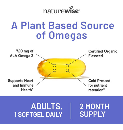 Óleo De Linhaça Naturewise 1200 Mg, Suplemento De Ômega 3 Se - Imagem 4