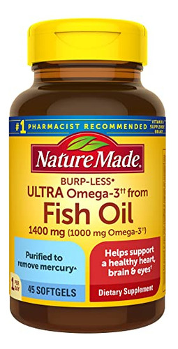 Suplemento Nature Made Burp-less Ultra Omega-3 1400mg 45 Sof